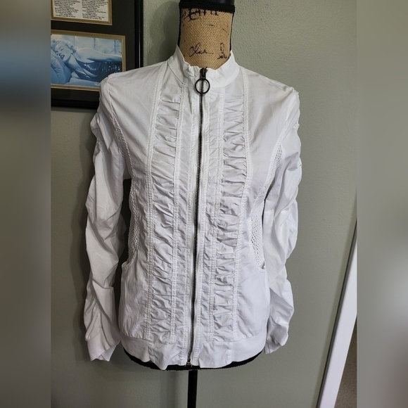 Wearables Jackets & Blazers - Wearables White Moto Cotton Jacket